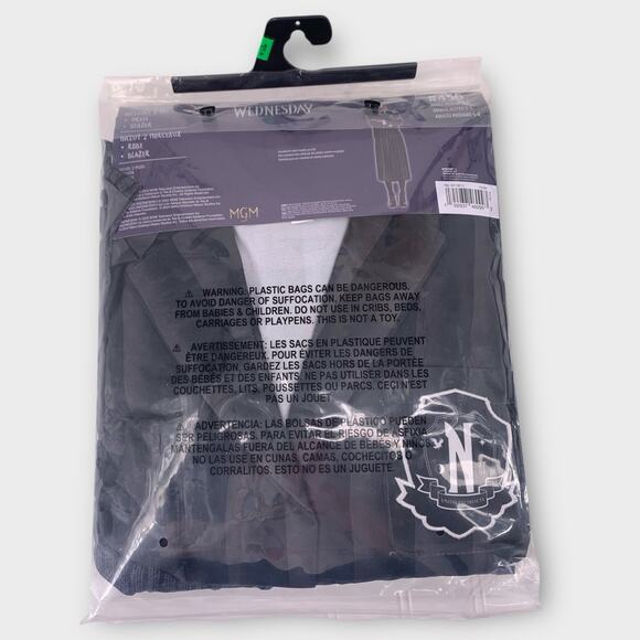 Wednesday Addams Costume School Uniform With Wig Halloween Cosplay Adult M (6-8) - Picture 4 of 5